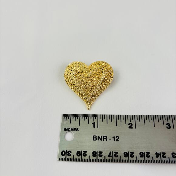 Vintage Kenneth Jay Lane KJL Signed Heart Brooch Rare Classic Statement - Picture 2 of 4